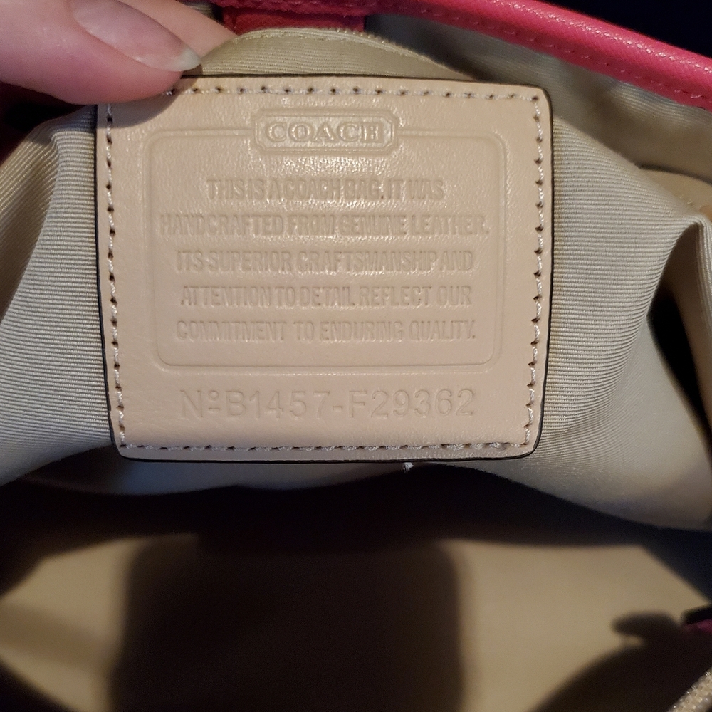 Bright Pink Coach Leather Bag And Wallet Set - Picture 8 of 16